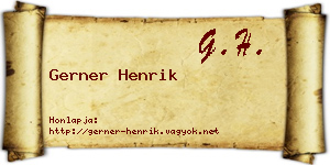 Gerner Henrik névjegykártya